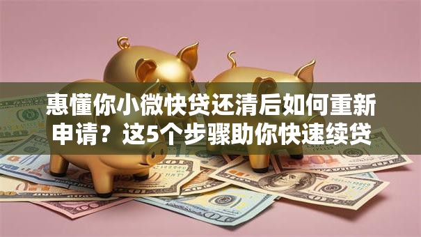 惠懂你小微快贷还清后如何重新申请？这5个步骤助你快速续贷