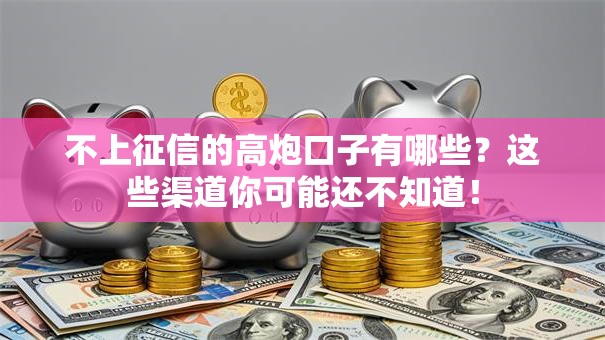 不上征信的高炮口子有哪些？这些渠道你可能还不知道！