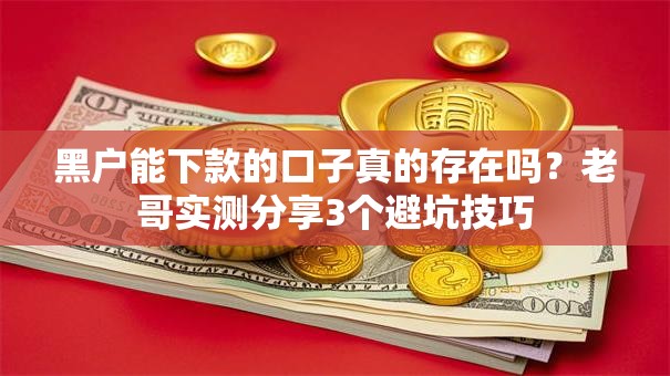 黑户能下款的口子真的存在吗？老哥实测分享3个避坑技巧