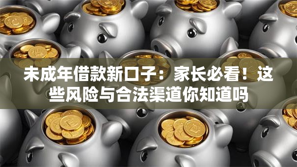 未成年借款新口子：家长必看！这些风险与合法渠道你知道吗