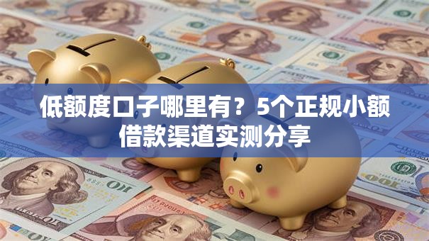 低额度口子哪里有？5个正规小额借款渠道实测分享