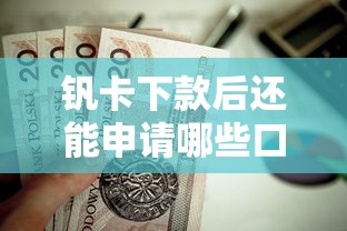 钒卡下款后还能申请哪些口子？这5类贷款渠道值得了解
