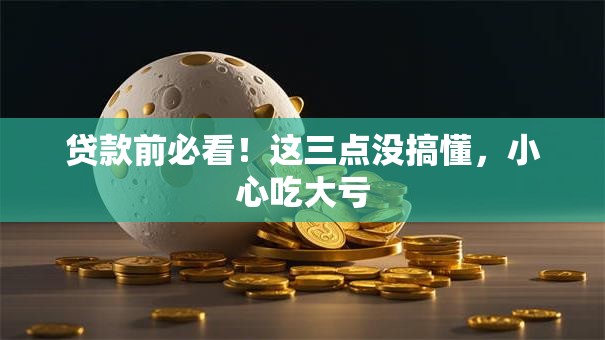 贷款前必看！这三点没搞懂，小心吃大亏
