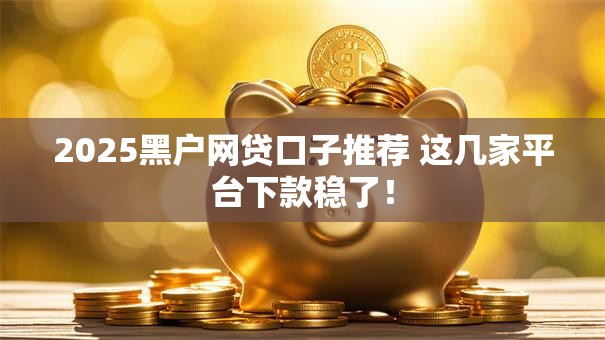 2025黑户网贷口子推荐 这几家平台下款稳了！