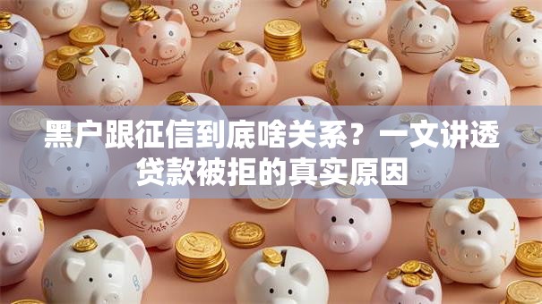 黑户跟征信到底啥关系？一文讲透贷款被拒的真实原因