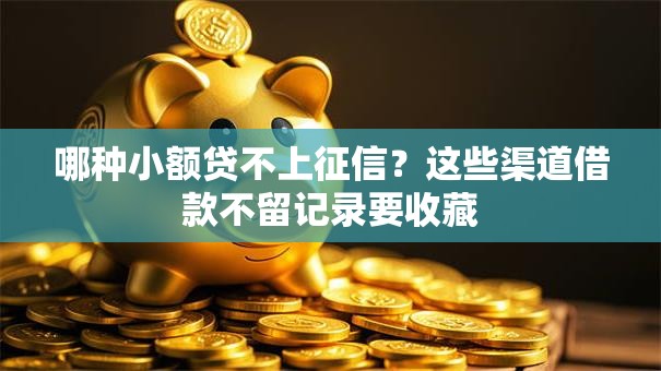哪种小额贷不上征信?这些渠道借款不留记录要收藏 哪种小额贷不上征信?这些渠道借款不留记录要收藏