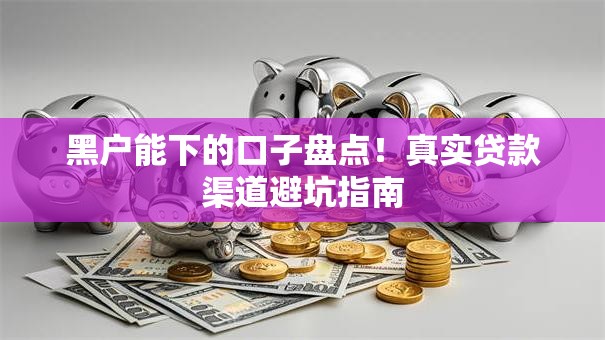 黑户能下的口子盘点！真实贷款渠道避坑指南