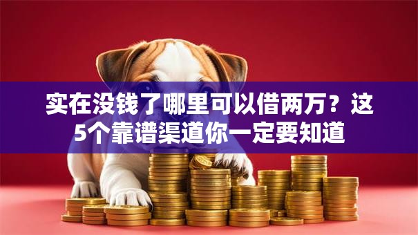 实在没钱了哪里可以借两万？这5个靠谱渠道你一定要知道