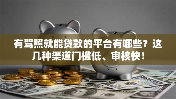 有驾照就能贷款的平台有哪些？这几种渠道门槛低、审核快！