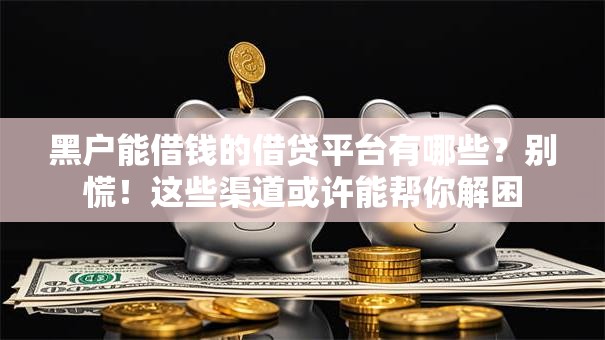 黑户能借钱的借贷平台有哪些？别慌！这些渠道或许能帮你解困