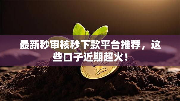 最新秒审核秒下款平台推荐，这些口子近期超火！
