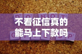 不看征信真的能马上下款吗？揭秘背后的真相与风险