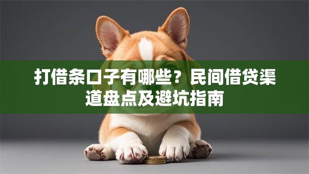 打借条口子有哪些？民间借贷渠道盘点及避坑指南