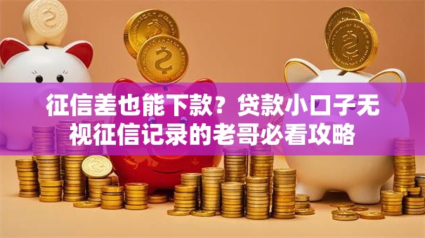 征信差也能下款？贷款小口子无视征信记录的老哥必看攻略