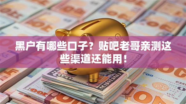 黑户有哪些口子？贴吧老哥亲测这些渠道还能用！