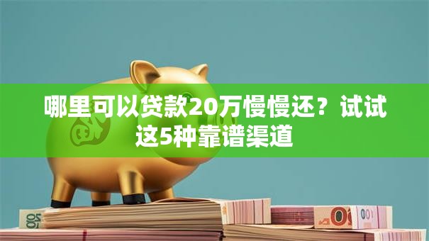 哪里可以贷款20万慢慢还？试试这5种靠谱渠道