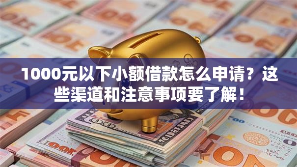 1000元以下小额借款怎么申请？这些渠道和注意事项要了解！