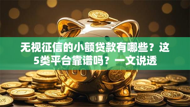 无视征信的小额贷款有哪些？这5类平台靠谱吗？一文说透