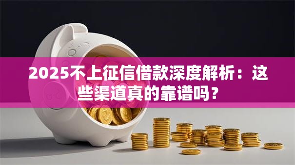 2025不上征信借款深度解析：这些渠道真的靠谱吗？