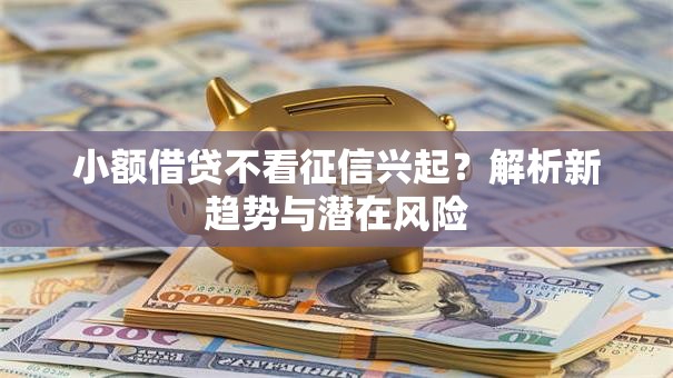 小额借贷不看征信兴起？解析新趋势与潜在风险