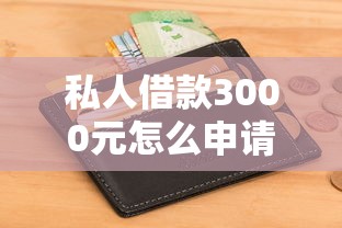私人借款3000元怎么申请？手把手教你避开这些坑