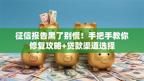 征信报告黑了别慌！手把手教你修复攻略+贷款渠道选择