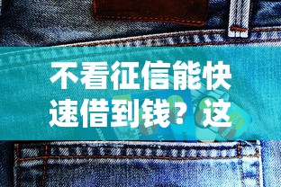 不看征信能快速借到钱？这些渠道或许能解燃眉之急