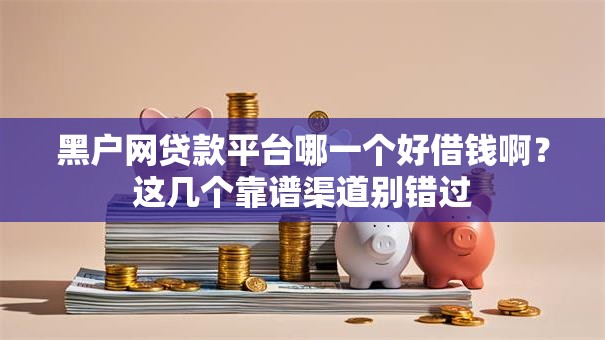 黑户网贷款平台哪一个好借钱啊？这几个靠谱渠道别错过