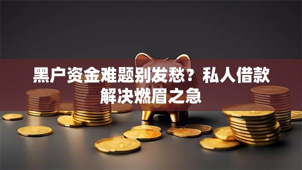 黑户资金难题别发愁？私人借款解决燃眉之急