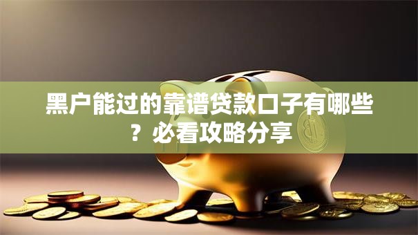黑户能过的靠谱贷款口子有哪些？必看攻略分享