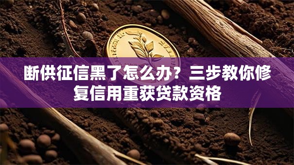 断供征信黑了怎么办？三步教你修复信用重获贷款资格