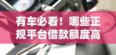 有车必看！哪些正规平台借款额度高、审核快？