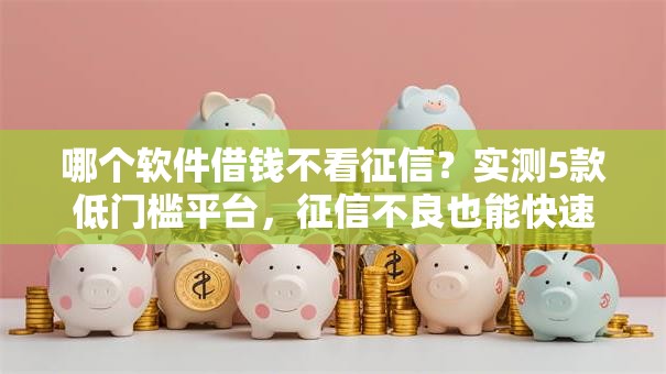 哪个软件借钱不看征信？实测5款低门槛平台，征信不良也能快速下款！