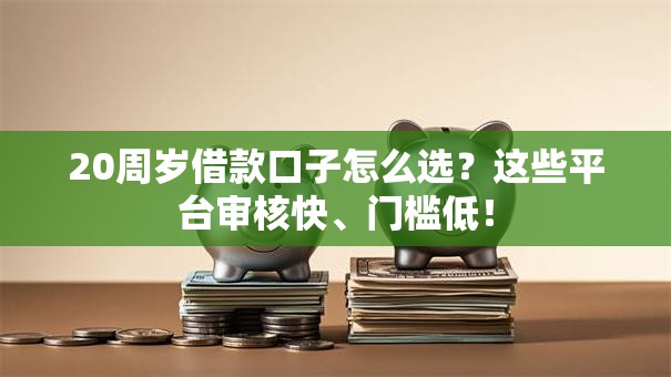 20周岁借款口子怎么选？这些平台审核快、门槛低！