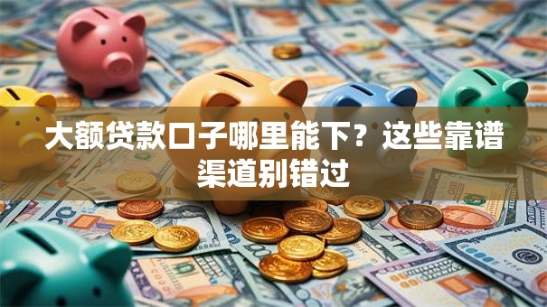 大额贷款口子哪里能下？这些靠谱渠道别错过