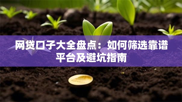 网贷口子大全盘点：如何筛选靠谱平台及避坑指南