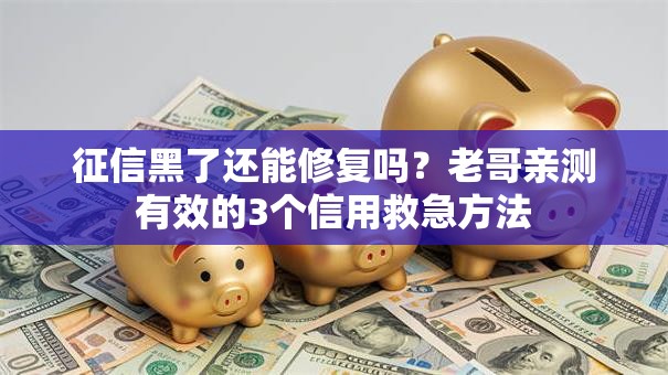 征信黑了还能修复吗？老哥亲测有效的3个信用救急方法