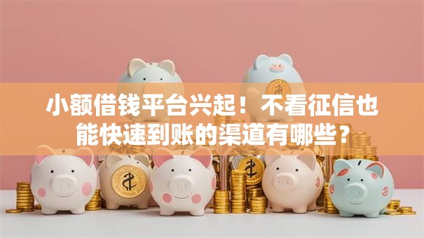 小额借钱平台兴起！不看征信也能快速到账的渠道有哪些？