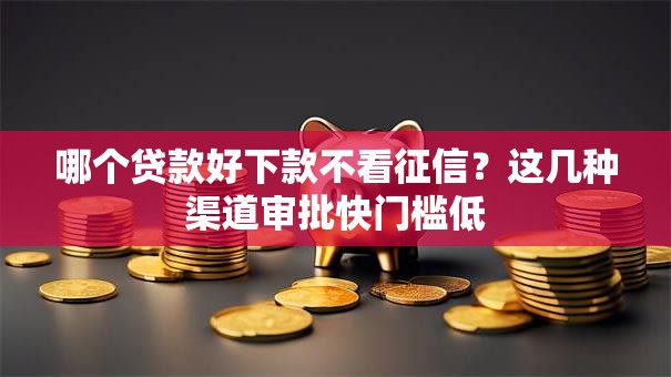 哪个贷款好下款不看征信？这几种渠道审批快门槛低