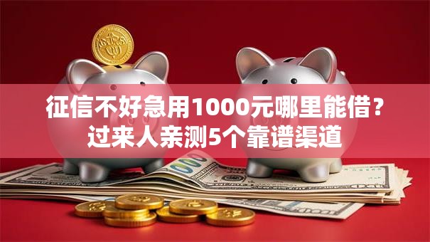 征信不好急用1000元哪里能借？过来人亲测5个靠谱渠道