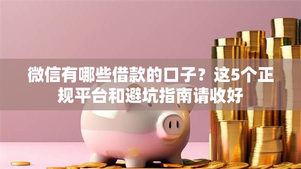 微信有哪些借款的口子？这5个正规平台和避坑指南请收好
