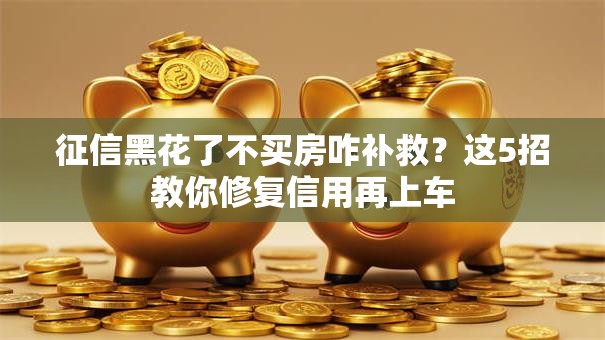 征信黑花了不买房咋补救？这5招教你修复信用再上车