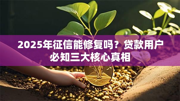 2025年征信能修复吗？贷款用户必知三大核心真相