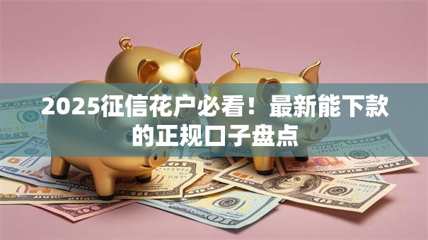 2025征信花户必看！最新能下款的正规口子盘点