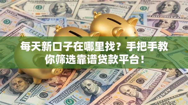 每天新口子在哪里找？手把手教你筛选靠谱贷款平台！