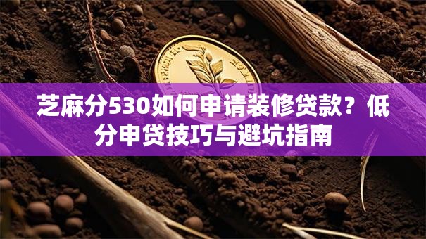 芝麻分530如何申请装修贷款？低分申贷技巧与避坑指南