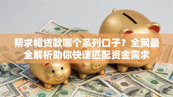 帮求帽贷款哪个系列口子？全网最全解析助你快速匹配资金需求