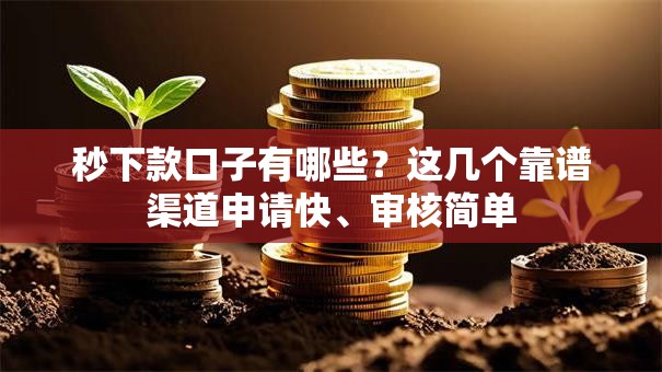 秒下款口子有哪些？这几个靠谱渠道申请快、审核简单
