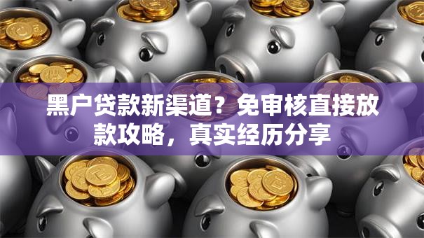 黑户贷款新渠道？免审核直接放款攻略，真实经历分享