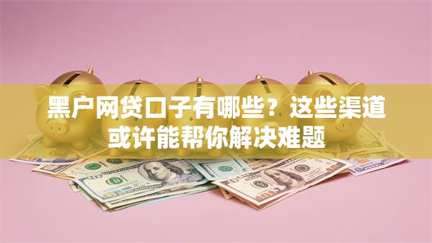 黑户网贷口子有哪些？这些渠道或许能帮你解决难题